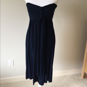 Strapless dress in navy